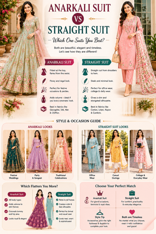 Anarkali vs Straight A Style Comparison