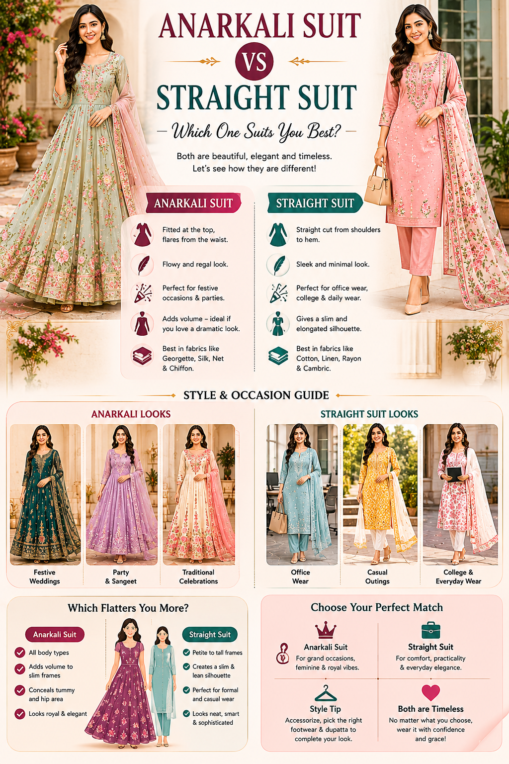 Anarkali vs Straight A Style Comparison