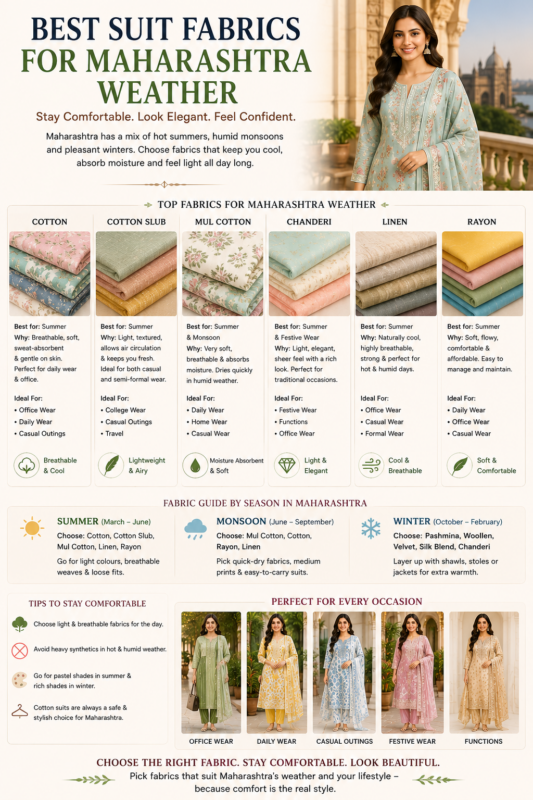 Best fabrics for Maharashtra's weather