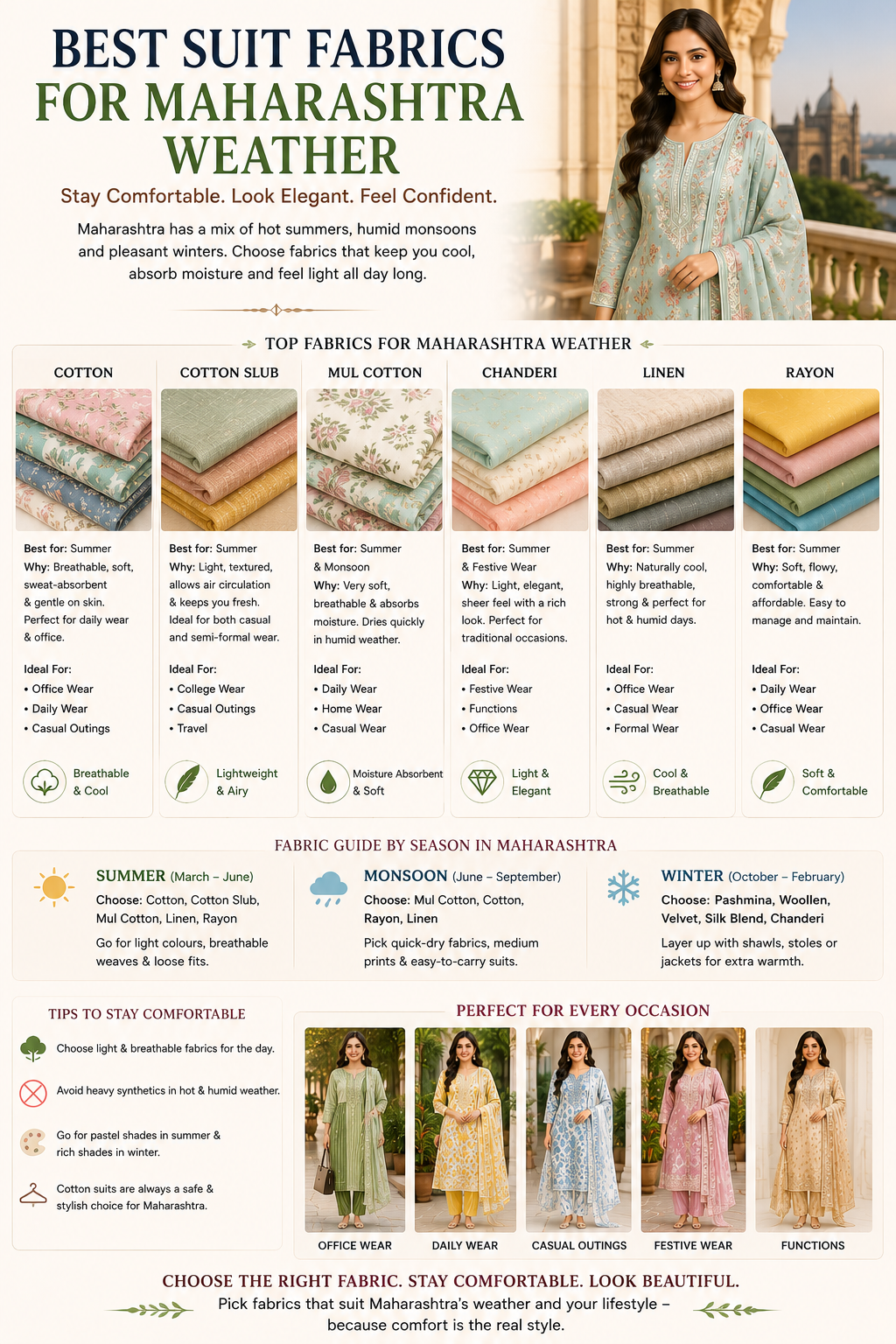 Best fabrics for Maharashtra's weather