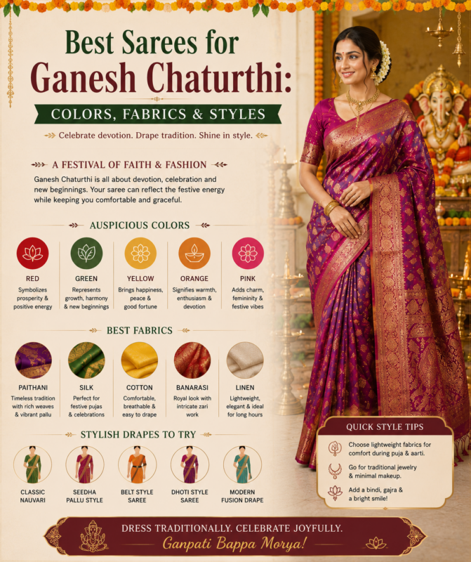 Ganesh Chaturthi saree style