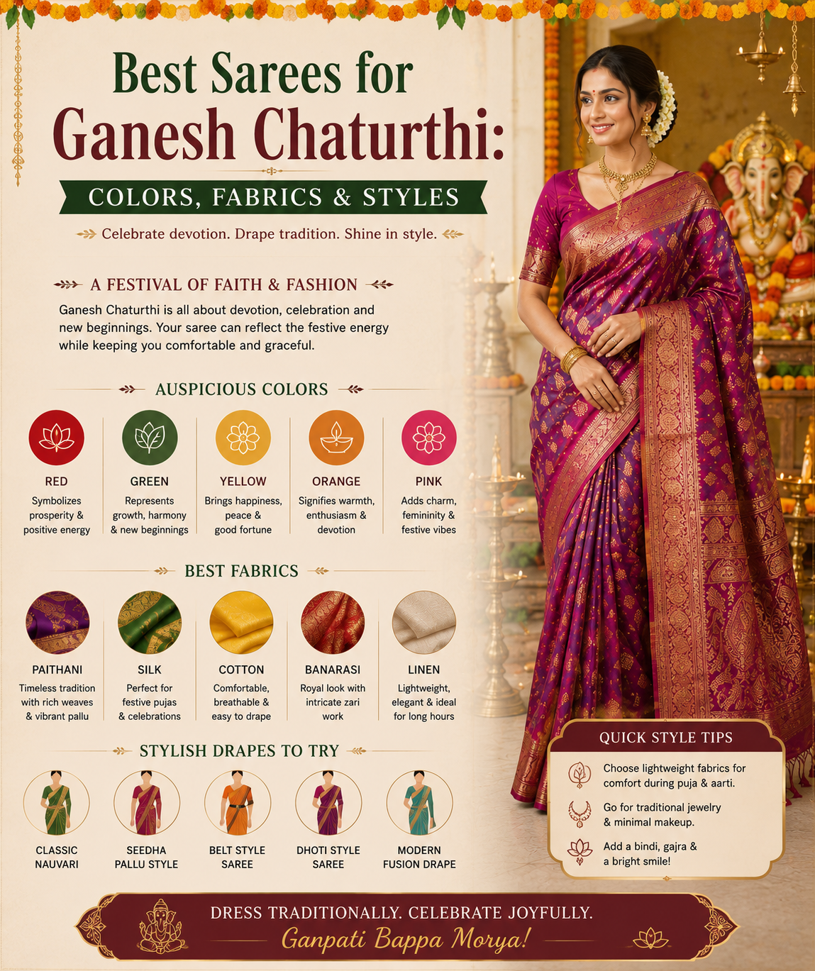 Ganesh Chaturthi saree style