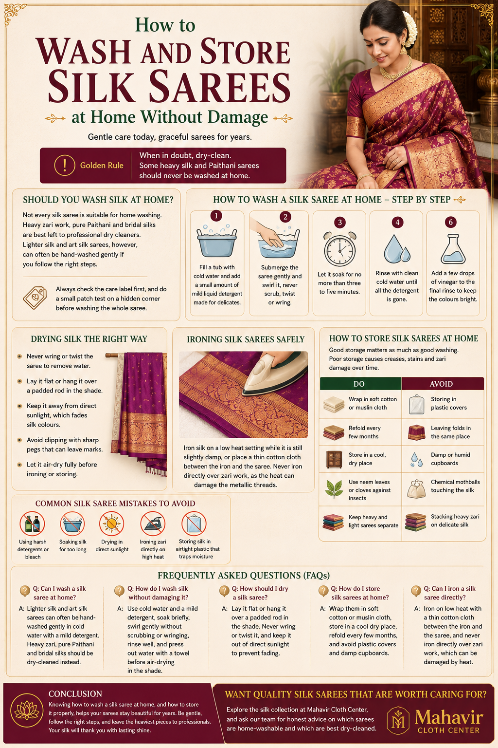 How to care for silk sarees