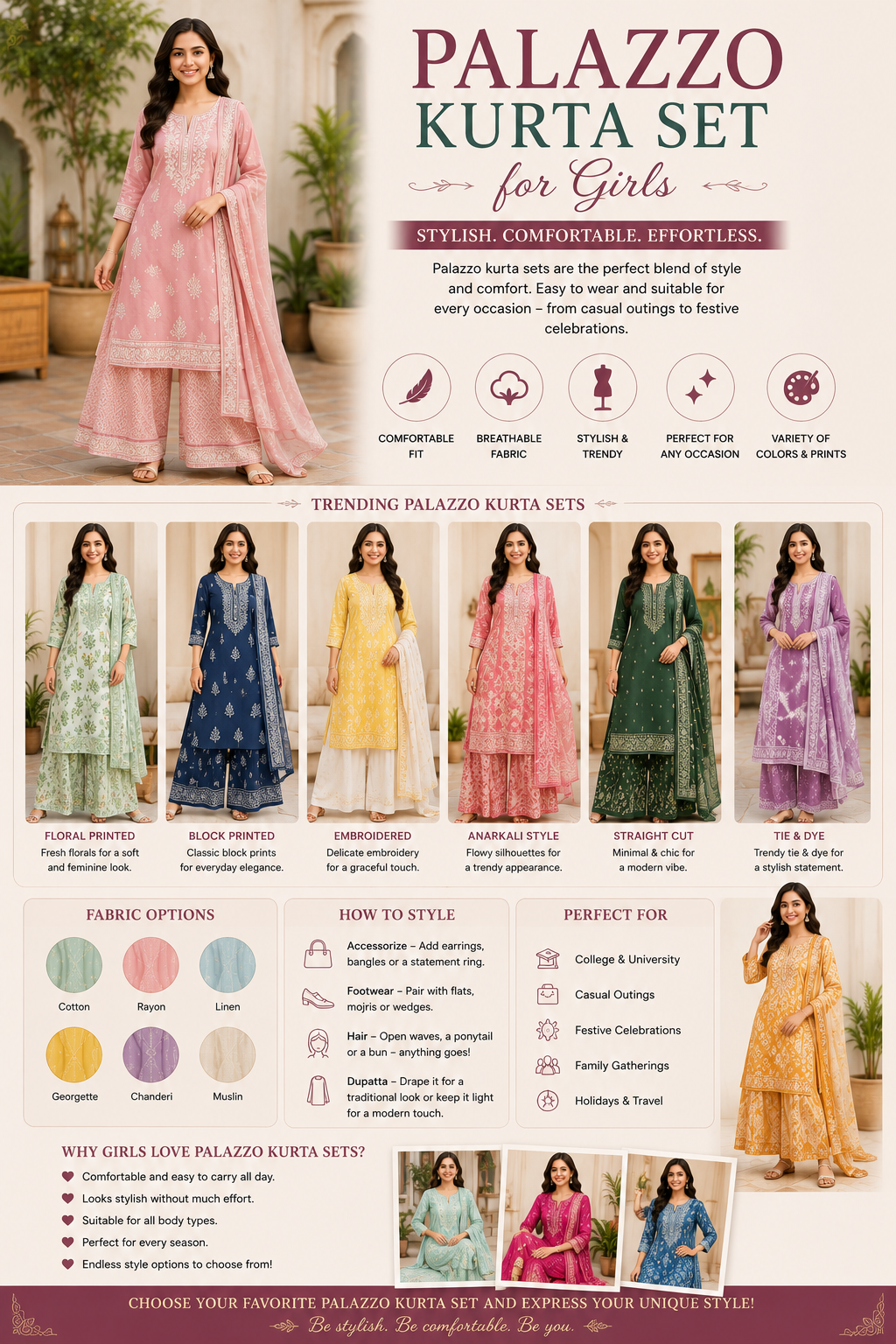 Palazzo kurta sets for girls