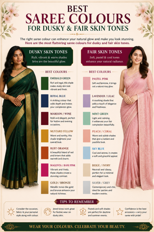 Saree colours for every skin tone