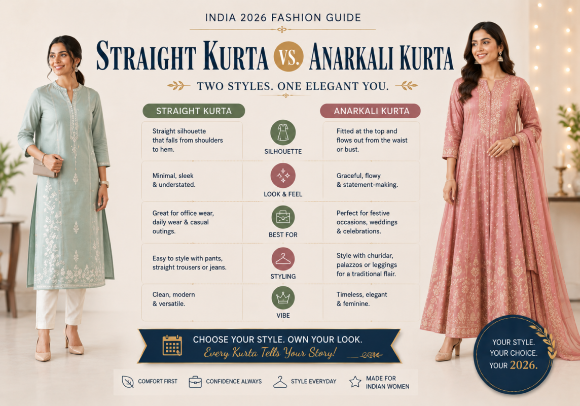 Straight kurta vs Anarkali kurta