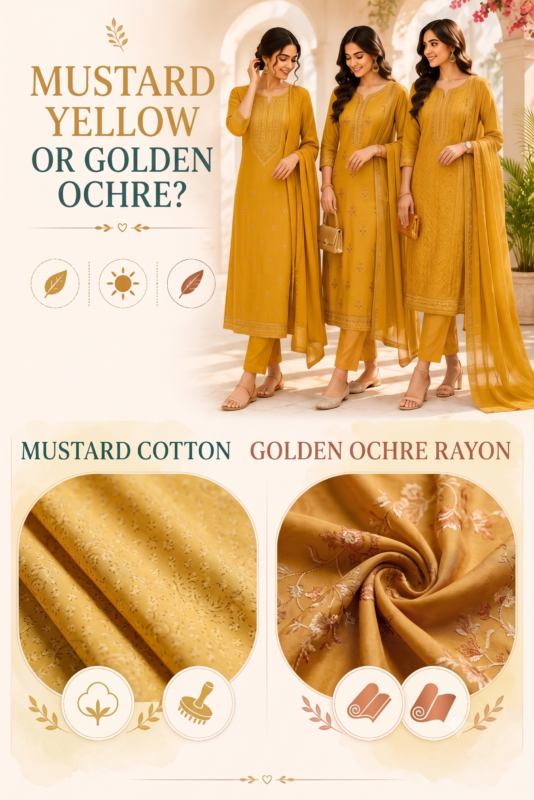 Mustard Yellow Indian Ethnic Wear